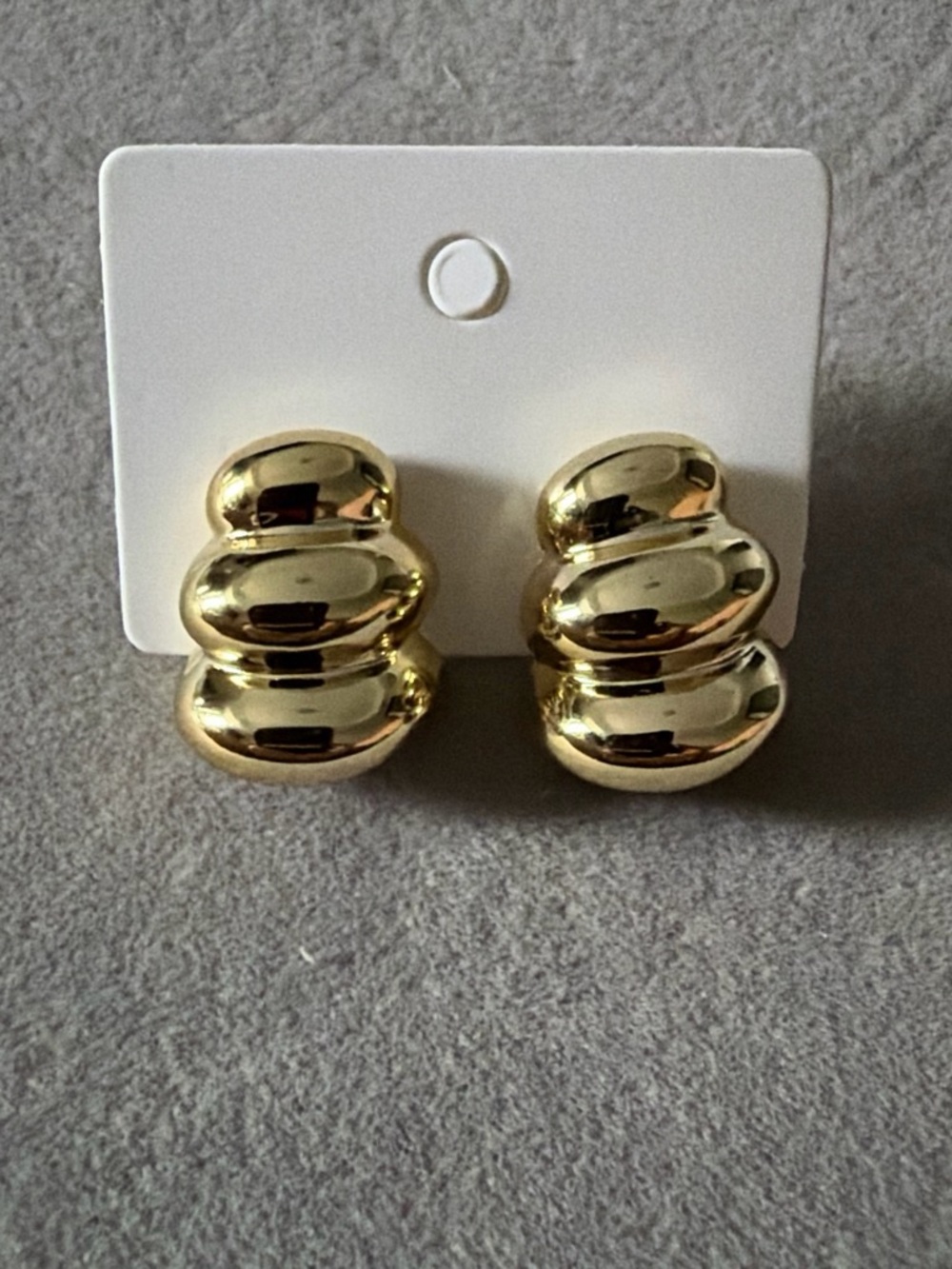 Gold Dome Stack Clip-On Earrings - Unbranded